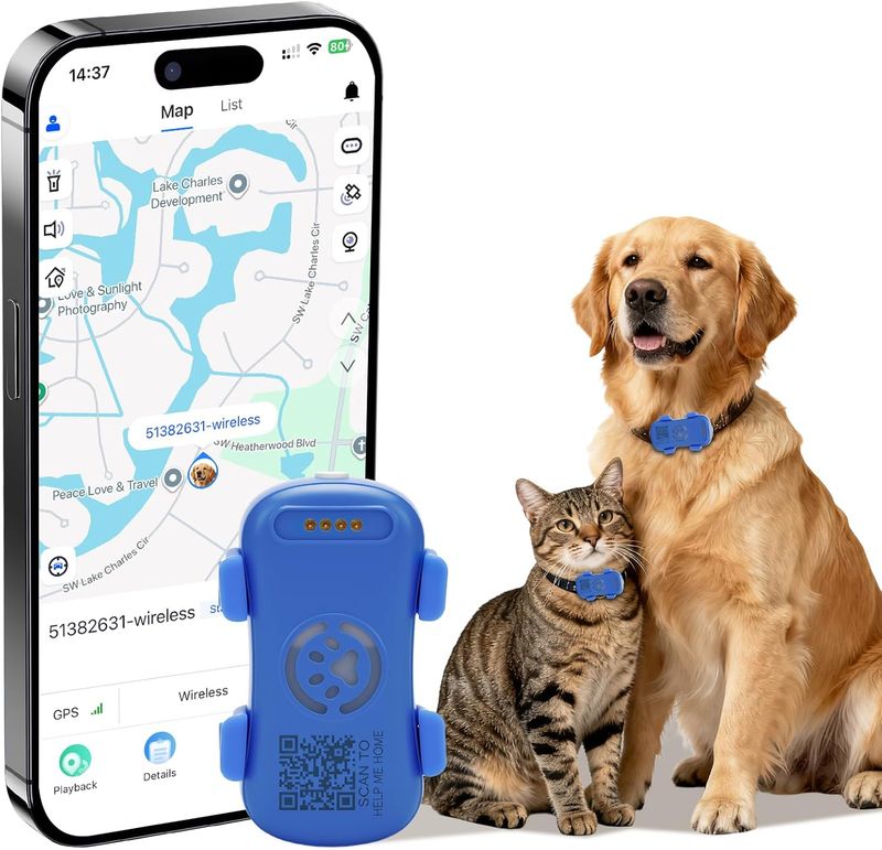 Real-Time GPS Tracker for Dogs with Geofence & Sound/Light Alerts
