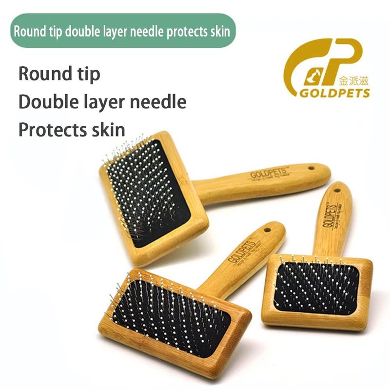 Bamboo & Stainless Steel Air Cushion Pin Comb for Pets