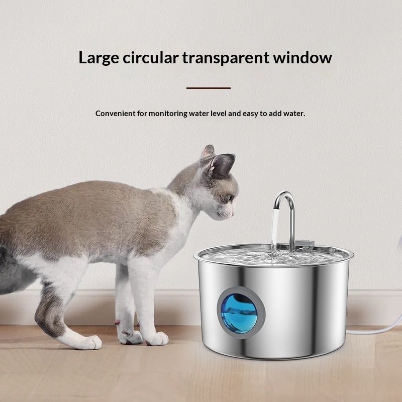 Stainless Steel Recirculating Cat & Dog Water Fountain