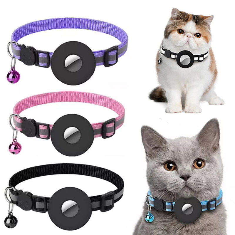 Reflective Nylon Pet Collar with AirTag Holder Case
