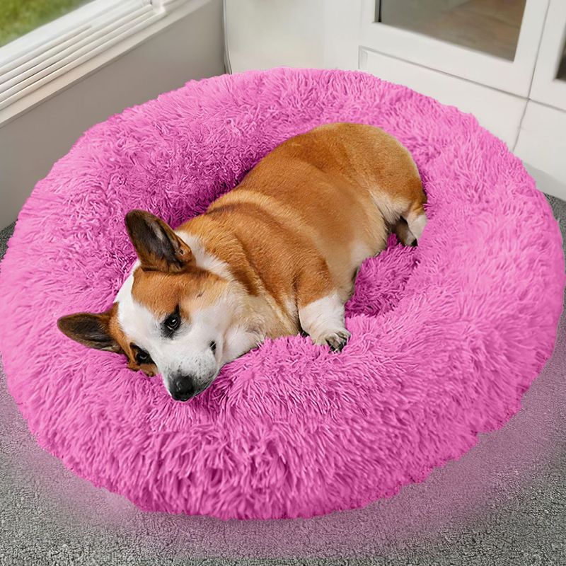 Soft Warm Fleece Pet Bed with Supportive Rim
