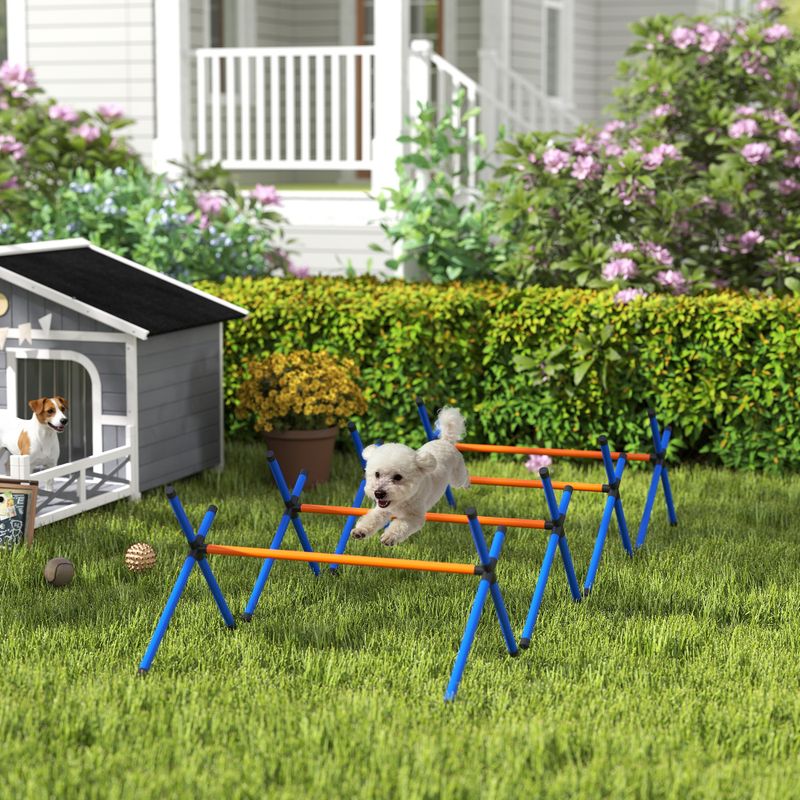 Dog Agility Course Set with Adjustable Jump Bars, 4 Pieces
