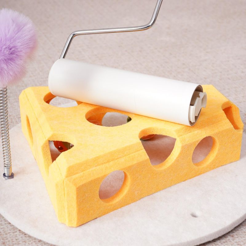 Cat Puzzle Toy Box with Ball and Spring Wand, Suction Cup Base