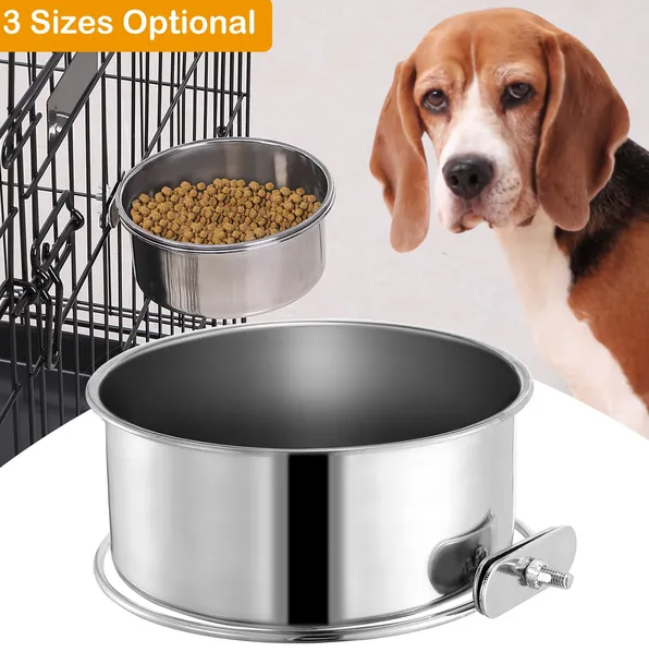 Stainless Steel Hanging Pet Food Bowl, Detachable