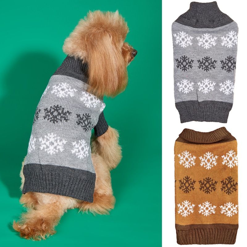 Snowflake Knit Dog Christmas Sweater