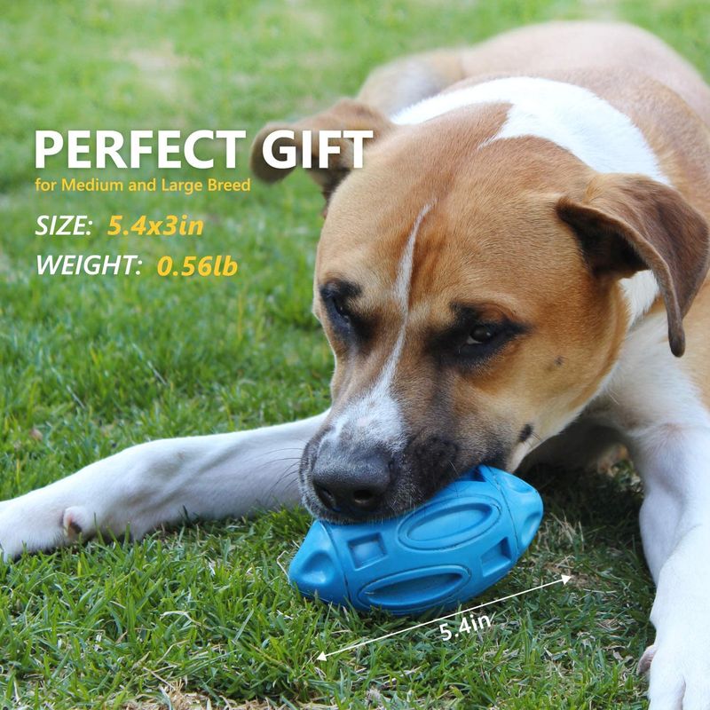 Squeaky Rubber Rugby Ball Dog Toy