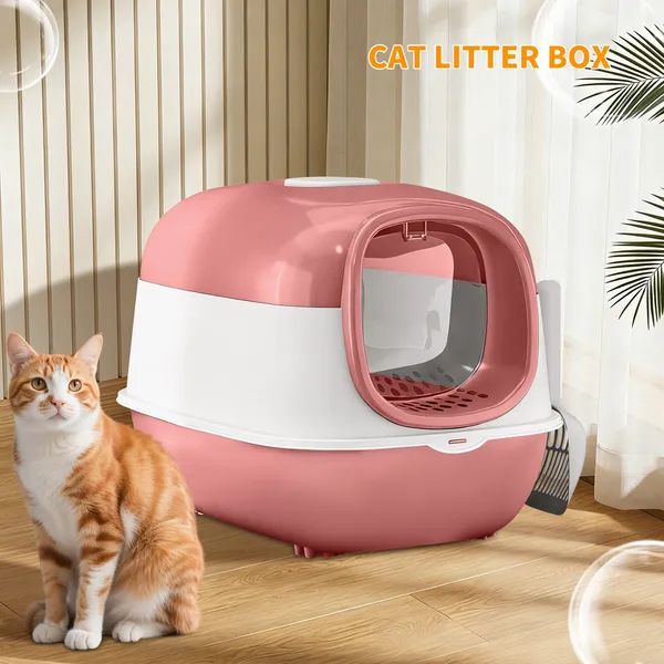 Pink Open Cat Litter Box