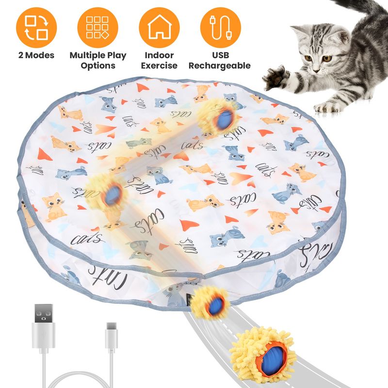 Motion-Activated Rolling Ball Cat Toy