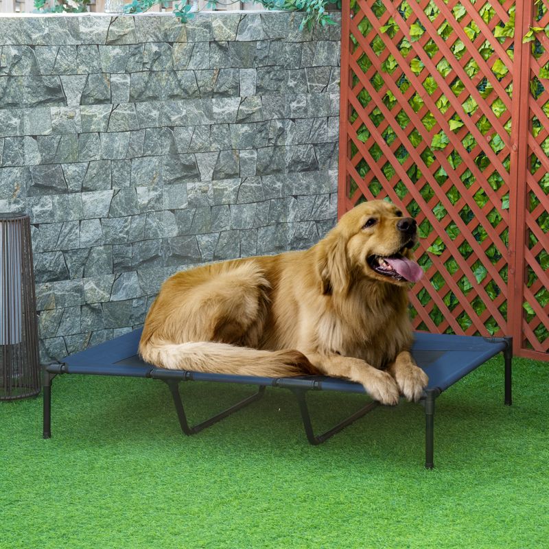 48" x 36" Elevated Breathable Dog Bed With Carry Bag, Dark Blue