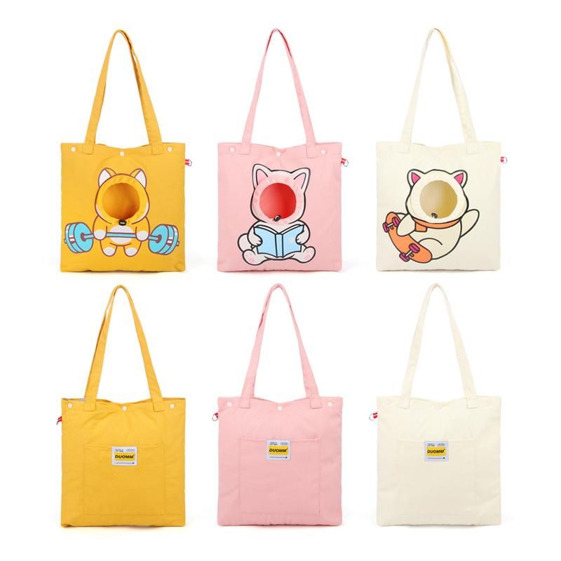 Canvas Pet Carrier Shoulder Bag for Cats & Dogs
