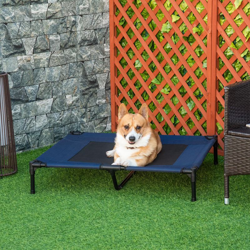 36" x 30" Elevated Dog Cot with Mesh Ventilation, Blue