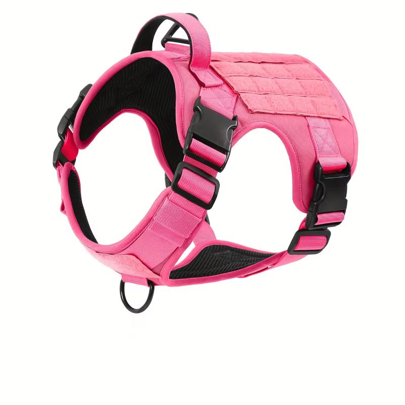 Tactical Adjustable Reflective Dog Harness with Metal Buckle