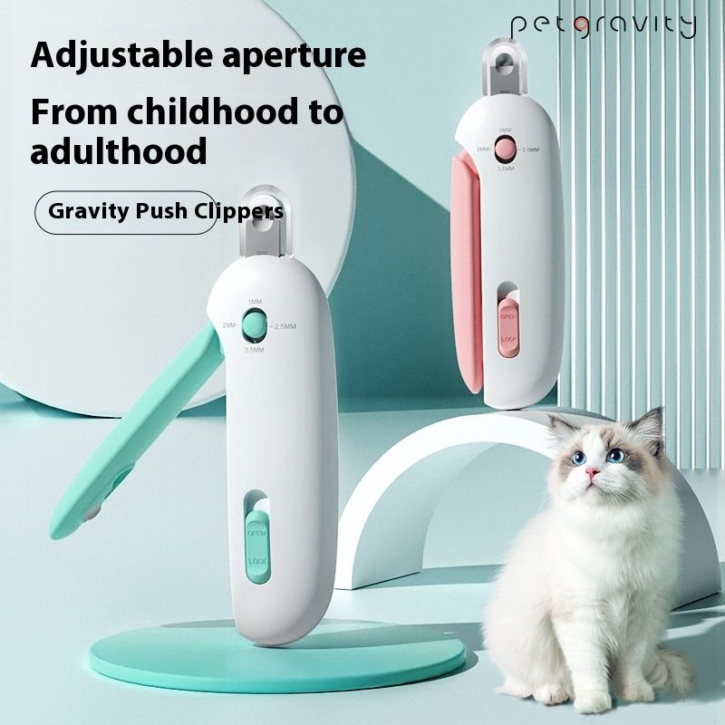 Cat Nail Clippers with Push Mechanism