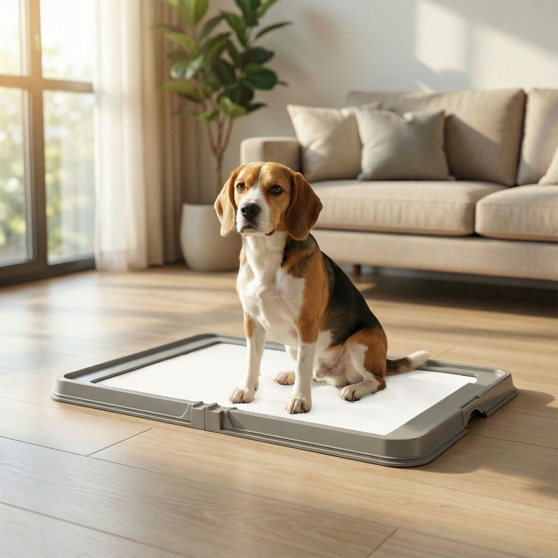 Foldable Dog Pee Pad Holder with 3 Disposable Pads, 33.9" x 24.4", Gray