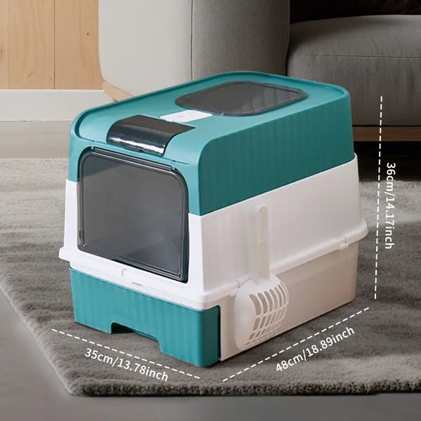 Cube Cat Litter Box with Spacious Interior