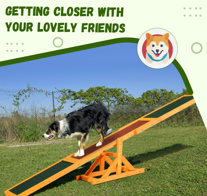 Wooden Dog Agility Seesaw, 71in, Natural