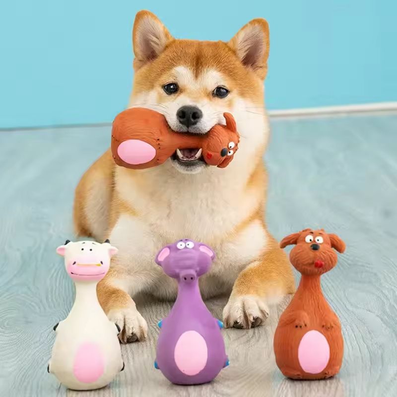 Latex Dog Chew Toys with Sound, 4-Pack