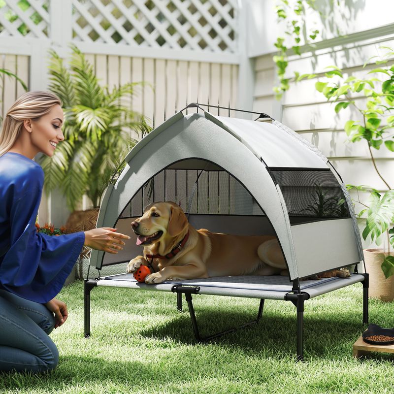 Elevated Dog Bed with Removable Canopy & Storage Bag, 36" x 29.5"