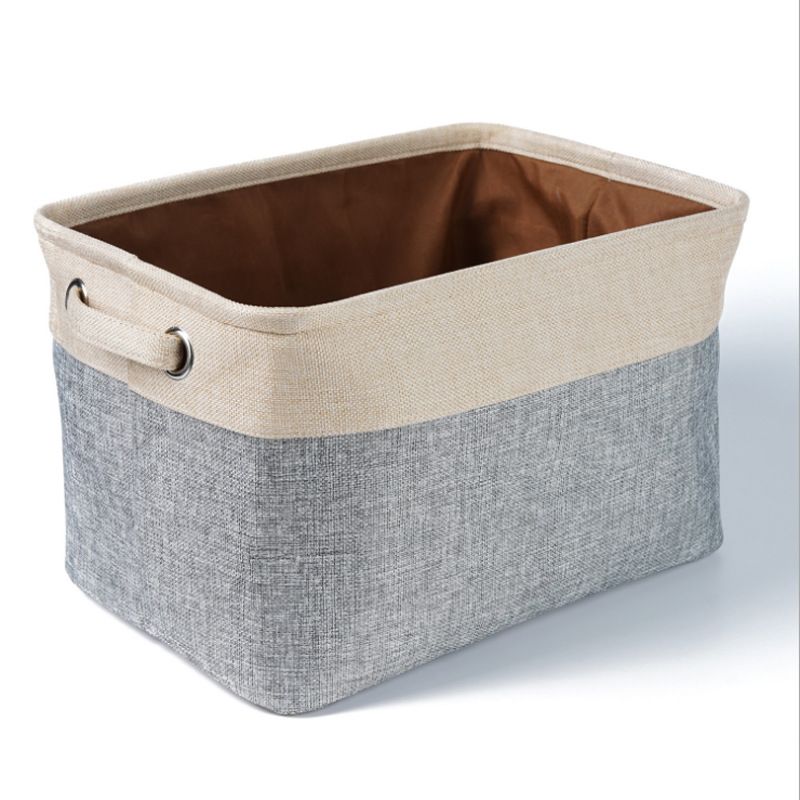 Linen Dog Toy Storage Basket
