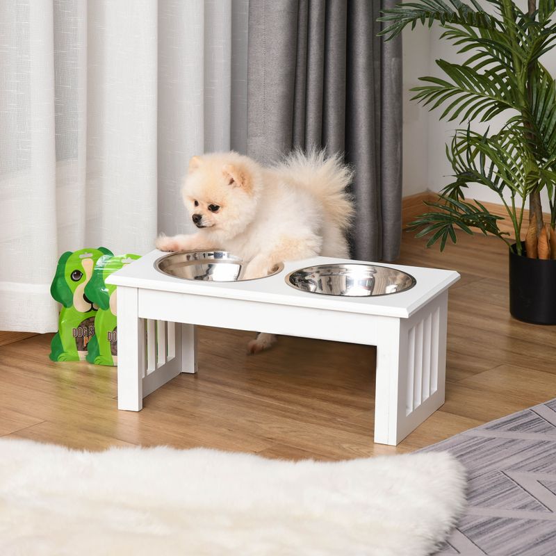 Elevated Dog Feeding Station with Wooden Frame