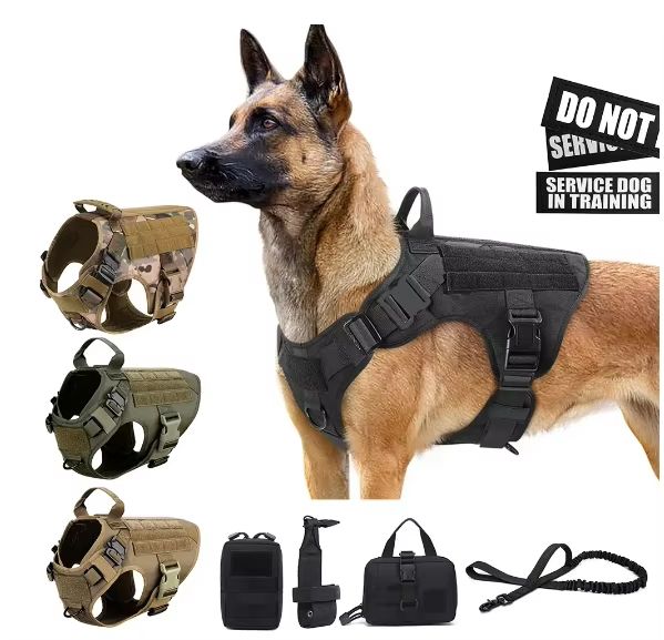Tactical Dog Harness and Leash Set, Camouflage