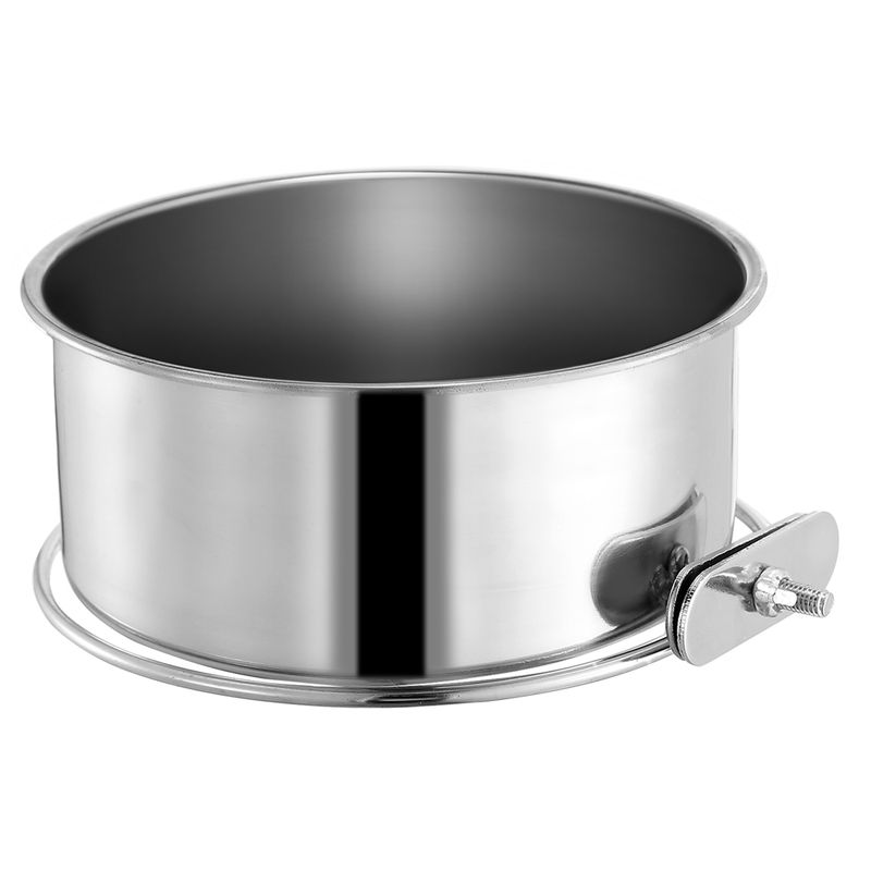 Stainless Steel Hanging Pet Bowl with Clamp Holder, Size M
