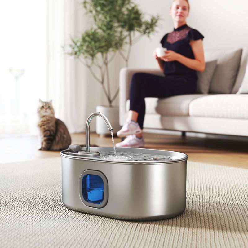 7L Stainless Steel Pet Water Fountain with Filters & Quiet Pump