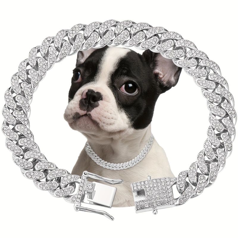 Sparkling Rhinestone Pet Collar, Alloy