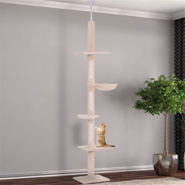 Wooden Cat Tree Climbing Tower with House
