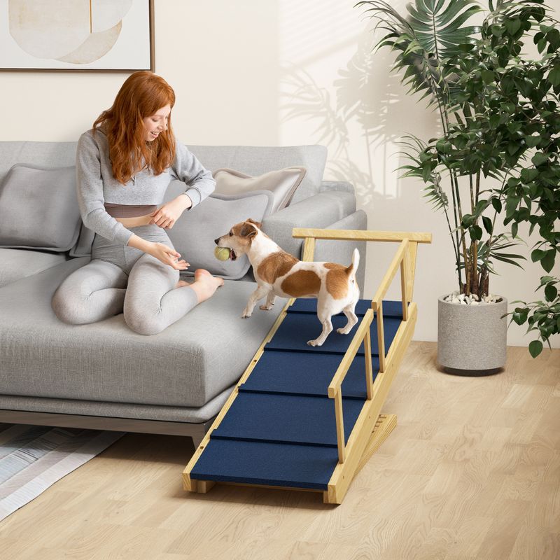 Adjustable-Height Foldable Dog Ramp with Non-Slip Mat