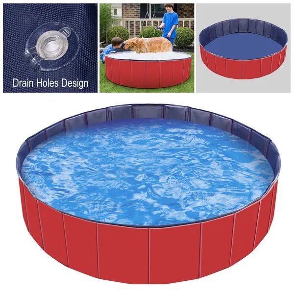 Foldable Pet Swimming Pool, 63"