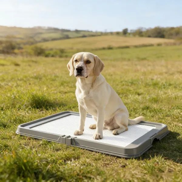 Foldable Dog Litter Box with Pad Holder