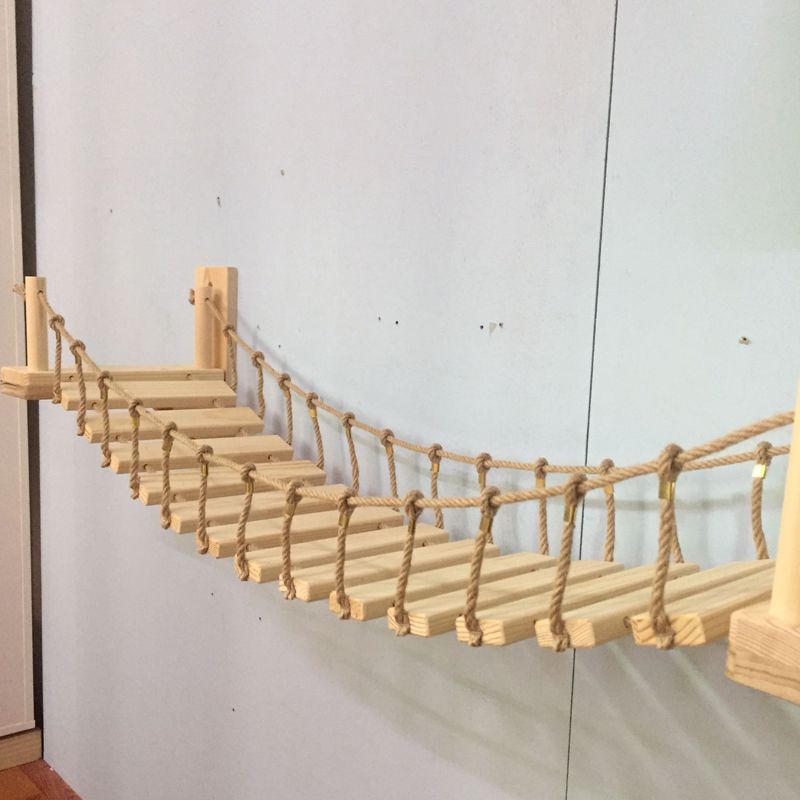 Wall-Mounted Pine and Sisal Cat Shelf