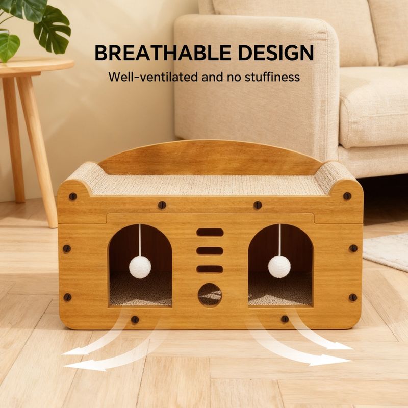 C Sofa Cat House with Double Doors, 56 cm Height