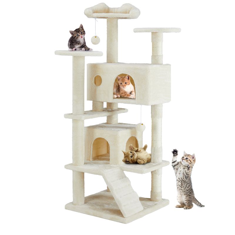 Multi-Functional Cat Tree Climbing Frame, Beige