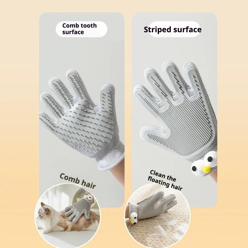 2-in-1 Pet Grooming Gloves for Cats and Dogs