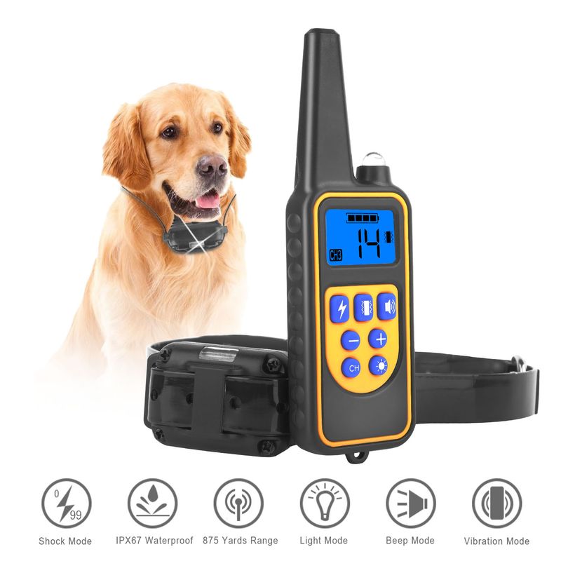 Rechargeable Dog Training Collar with Remote, IP67 Waterproof, 4 Modes