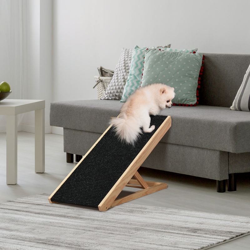 Foldable Adjustable-Height Pet Ramp, Non-Slip, 35.5" x 16" x 24", Black