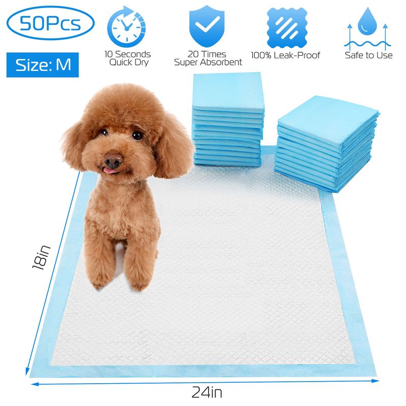 Dog Training Pads, 50-Pack, 24in x 18in