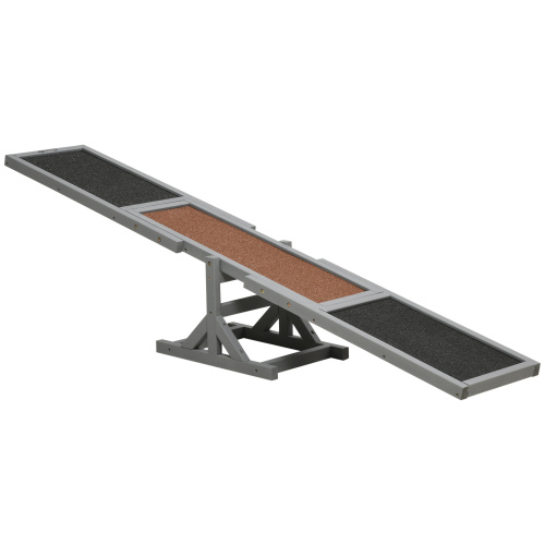 Wooden Dog Agility Seesaw for Training & Exercise, 71" L, Gray