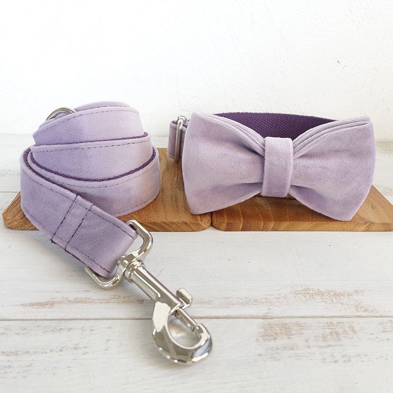 Velvet Drawstring Dog Leash Set