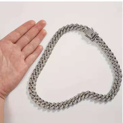 Alloy Diamond-Pattern Chain Collar for Dogs & Cats