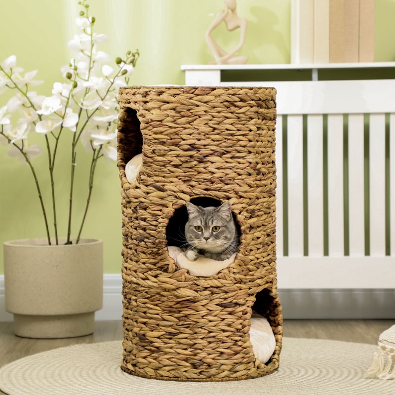 Elevated Multi-Level Cat Tower with Hideaways