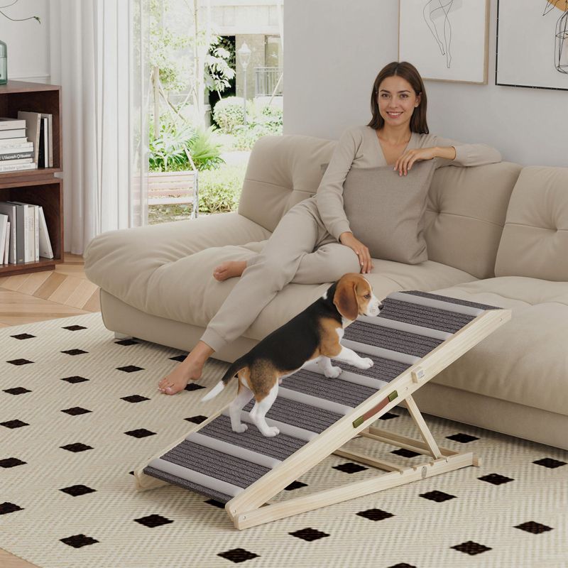 Foldable Dog Ramp for Couch, 4 Adjustable Heights from 16" to 23.5"