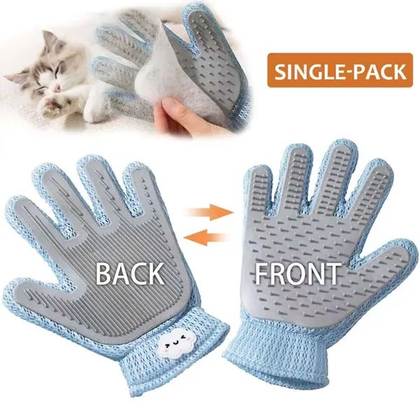 2-in-1 Pet Grooming Glove for Cats & Dogs