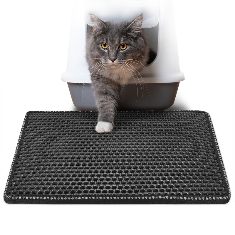 Double-Layer Cat Litter Mat with Splash Guard