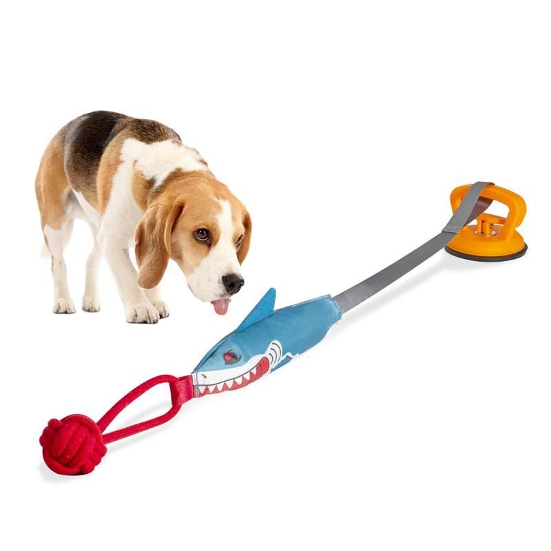 Shark Suction-Cup Chew & Tug Toy for Dogs & Cats