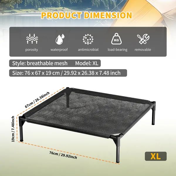 XL Elevated Mesh Pet Bed, Breathable