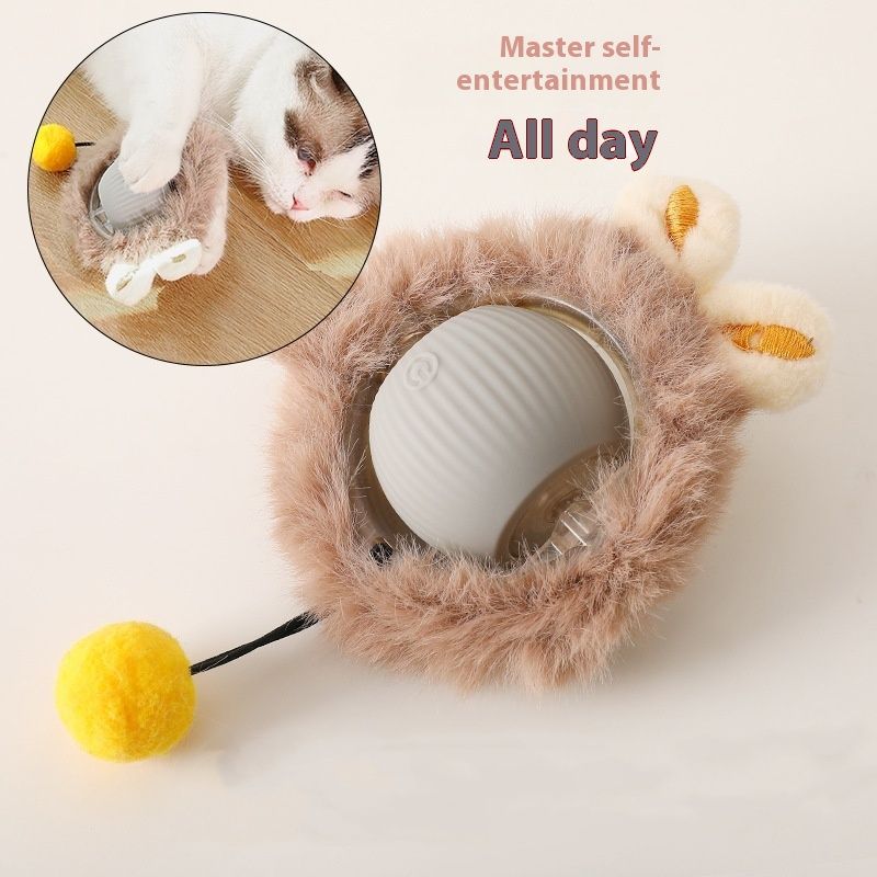 Plush Rolling Cat Ball Toy