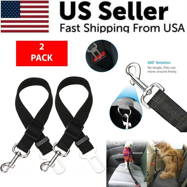 Adjustable Pet Car Seat Belt, 2 Pack